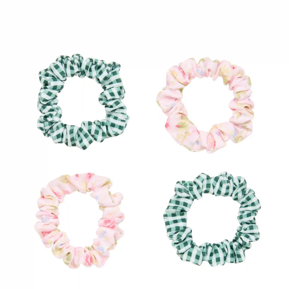 Wet Brush × Hill House Skinny Satin Scrunchies, 4ct - Pink/Green